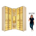 Ver imagem 6 de Guarda-Roupa Modulado Reflecta 5 Portas 240cm x 180,6cm Mod 018 100% MDF Innova Bege/Off White