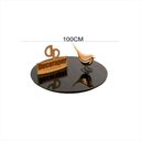 Ver imagem 1 de Tampo de Mesa Redondo Laqueado com Vidro 100cm Preto