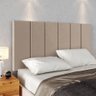 Kit Mesas Cabeceira Branco Prateleira Nicho Decorativo Painel Suspenso Cama Casal Bege Suede - Rpm - 5