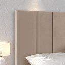Ver imagem 6 de Kit Mesas Cabeceira Branco Prateleira Nicho Decorativo Painel Suspenso Cama Casal Bege Suede - Rpm