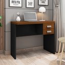 Ver imagem 1 de Mesa Escritório Funcional Escrivaninha Estudos Gavetas Mdp:nogueira-preto