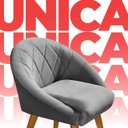Ver imagem 7 de Poltrona Sala Decorativa Louis Veludo Cinza Pés Palito Castanho