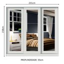 Ver imagem 3 de Guarda-Roupa Casal 100% MDF Madesa Eros 3 Portas de Correr de Espelho Branco Cor:Branco