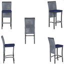 Ver imagem 5 de Mesa Bistro e 4 Banquetas Roma Preta Corda Náutica 10 Trama Original