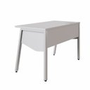 Ver imagem 5 de Plataforma de Trabalho Individual 120cm Industrial Tampo Chanfrado com Caixa de Tomadas Executive Cinza