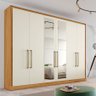 Guarda Roupa Argos 6 Portas Espelhado 100% Mdf - Peroba/off White - Made Marcs - 1