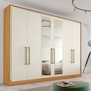 Ver imagem 2 de Guarda Roupa Argos 6 Portas Espelhado 100% Mdf - Peroba/off White - Made Marcs