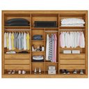 Ver imagem 3 de Guarda Roupa Argos 6 Portas Espelhado 100% Mdf - Peroba/off White - Made Marcs