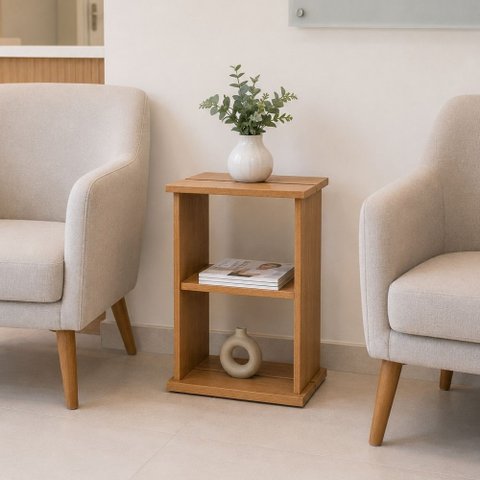 Mesa Revisteiro de Chão Sala Consultório e Recepção MDF (Freijó)