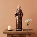 Ver imagem 2 de Imagem de São Padre Pio de Borracha Inquebrável - 38 cm