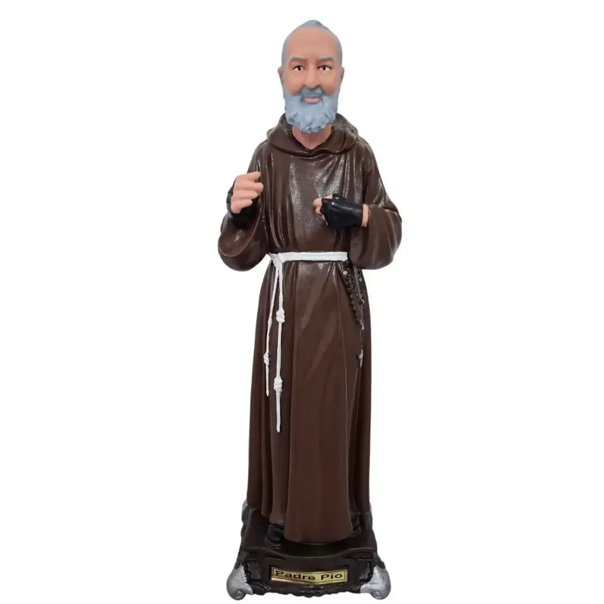 Ver imagem 1 de Imagem de São Padre Pio de Borracha Inquebrável - 38 cm