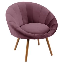 Poltrona Decorativa para Sala de Estar Pés Palito Saron L05 Veludo Uva - Mpozenato - 1