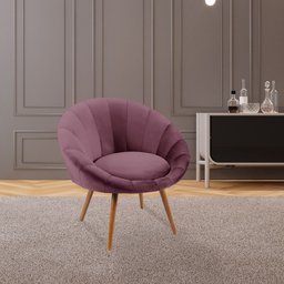 Poltrona Decorativa para Sala de Estar Pés Palito Saron L05 Veludo Uva - Mpozenato - 2