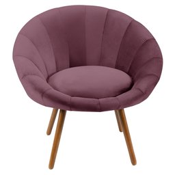 Poltrona Decorativa para Sala de Estar Pés Palito Saron L05 Veludo Uva - Mpozenato - 3