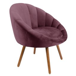 Poltrona Decorativa para Sala de Estar Pés Palito Saron L05 Veludo Uva - Mpozenato - 4