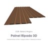 Painel Ripado de PVC 25 cm x 2,70 metros Régua Cor:Relevo Mogno - 3
