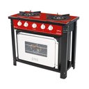 Ver imagem 1 de Fogão Industrial Vermelho com Forno Branco 2 Bocas Duplas Bravo BR2BF - Venâncio