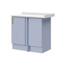Ver imagem 3 de Balcão Canto Reto 1 Porta com Tampo Marselha CabeCasa MadeiraOriginals Azul/Sereno