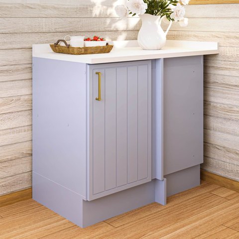 Balcão Canto Reto 1 Porta com Tampo Marselha Cabecasa Madeiraoriginals