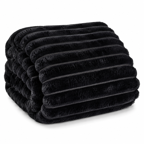 Boston Cobertor Canelado Alta Gramatura 400g Premium 1,80 x 2,20 Preto