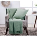 Ver imagem 1 de Manta Decorativa para Sofá Boho Favo de Mel Verde