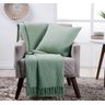 Manta Decorativa para Sofá Boho Favo de Mel Verde - 1