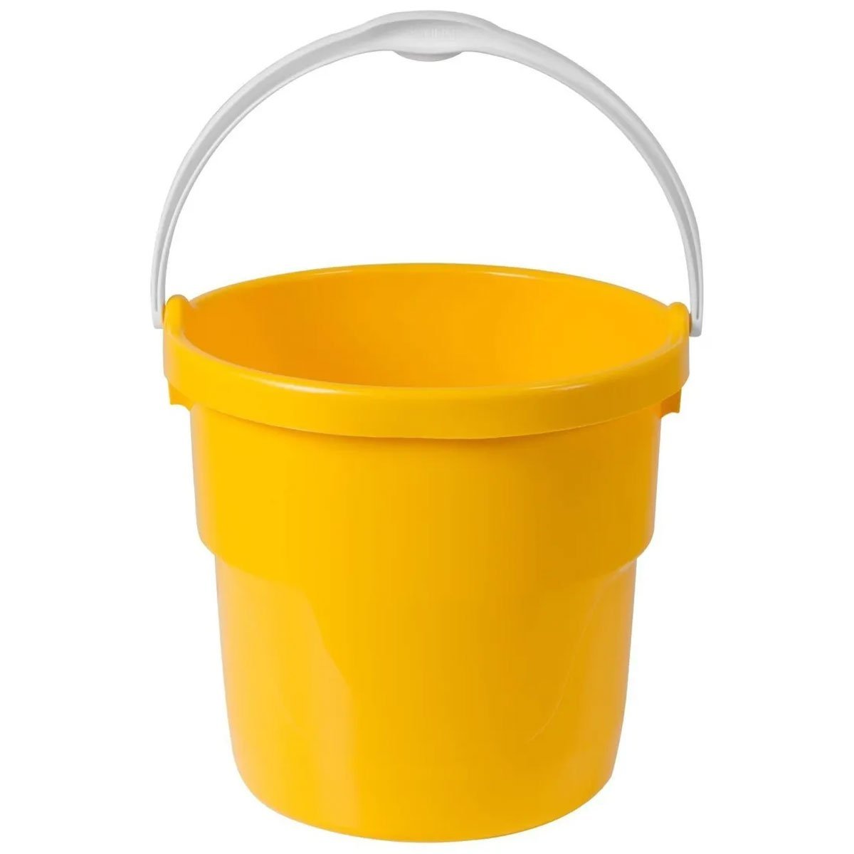 Balde de Plástico Redondo com 8L Alças e Marcador de Litros Interno Astra Amarelo - 1
