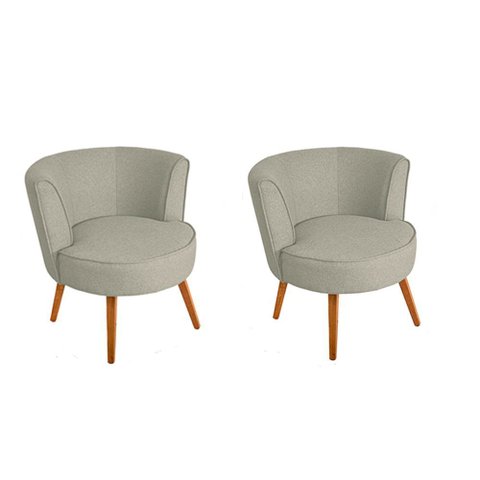 Kit 2 Poltronas Luna em Madeira de Eucalipto Movellu Home