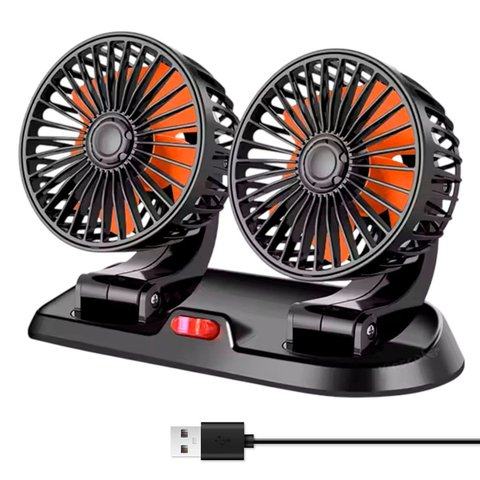 Ventilador Duplo Mesa Usb Escritorio Carro Escrivaninha Estudos 2 Velocidades Verao Calor Sol Dias Q