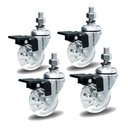 Ver imagem 1 de 4 Rodizio Gel Cristal 50mm X 3/4 com Espiga com Freio