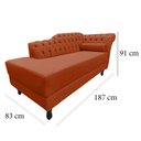 Ver mais imagens de Recamier Decorativo Divã Styllus Lado Direito Veludo Terracota