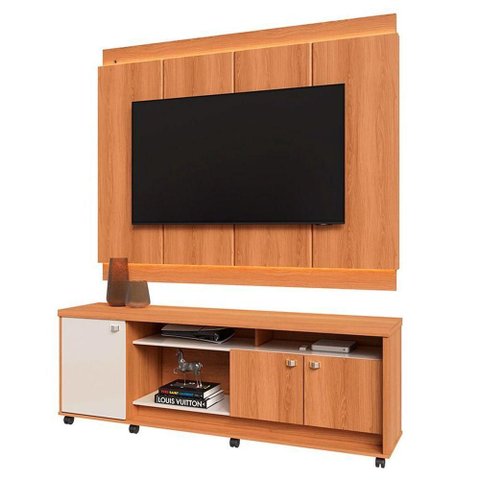 Rack Bancada com Painel para TV de até 70 em 100% MDF Lena Jequitiba-Off White