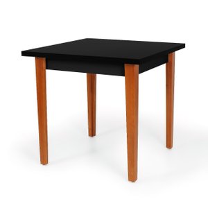 Mesa de Jantar Quadrada Madeira Luiza 80x80 Preto e Branco: Preto