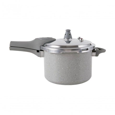 Panela de Pressão Brinox 4,2 L Antiaderente Ceramic Life Marble Blend com Indução Cinza Claro