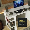 Ver imagem 7 de Mesa para Computador Gamer Madesa 9409 e Painel para TV até 50 Polegadas Branco/Rustic Cor:Branco/Ru