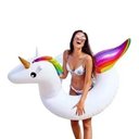 Ver imagem 3 de Boia Unicórnio Branco Transparente 90cm Inflável Grande Pop