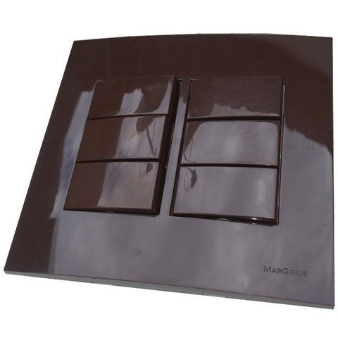 Conjunto 4x4" Linha Sleek Marrom Alto Brilho