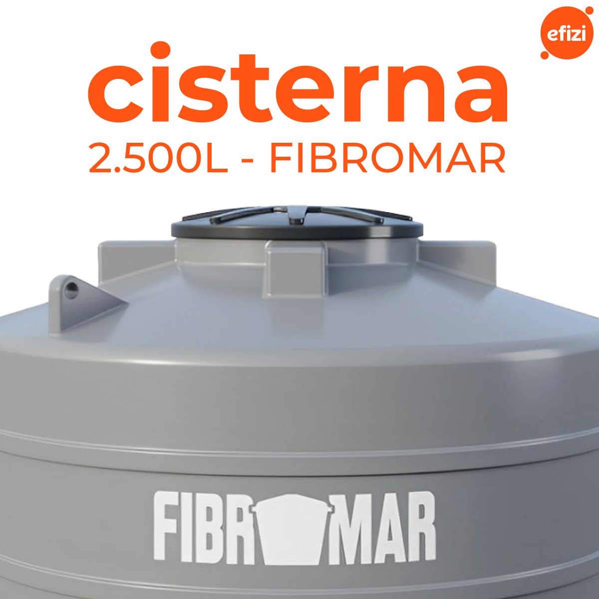 Cisterna 2.500 Litros Cinza Polietileno Fibromar - 2