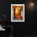 Ver imagem 2 de Quadro Janela Paisagem Outono - 60x48cm:madeira Branca