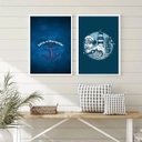 Ver imagem 1 de Kit 2 Quadros Umbanda Marinheiros- Salve a Marujada 45x34cm - com Vidro:madeira Branca