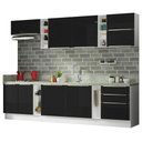 Ver imagem 3 de Armário de Cozinha Completa 300cm Branco/Preto Lux da Sabrina Madesa