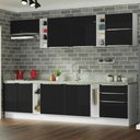Ver imagem 1 de Armário de Cozinha Completa 300cm Branco/Preto Lux da Sabrina Madesa