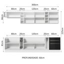 Ver imagem 4 de Armário de Cozinha Completa 300cm Branco/Preto Lux da Sabrina Madesa