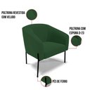 Ver imagem 5 de Cadeira Sala de Jantar Pé de Ferro Preto Kit 2 Stella Veludo D03 - D'Rossi Cor Verde