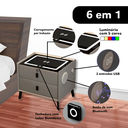 Ver imagem 2 de Kit 2 Mesas de Cabeceira Inteligente Cinza LED com Indução