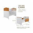 Ver imagem 6 de Berço Americano 2 em 1 100% MDF para Colchão 130x70cm com Rodízios Multimóveis Crper-BER001 Bco/Mad