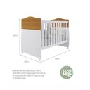 Ver imagem 4 de Berço Americano 2 em 1 100% MDF para Colchão 130x70cm com Rodízios Multimóveis Crper-BER001 Bco/Mad