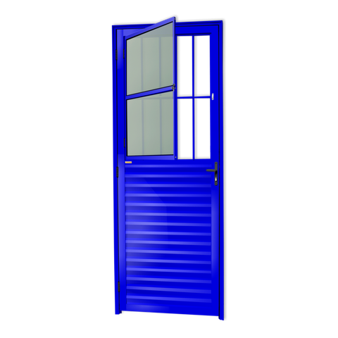 Porta de Sala Alumínio 80 Dir. L25 V.Boreal Azul Brimak