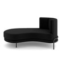 Ver imagem 6 de Sofá Chaise Lado Esquerdo Downey Sala de Estar Veludo Preto G15 - Gran Belo