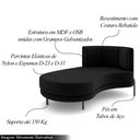 Ver imagem 3 de Sofá Chaise Lado Esquerdo Downey Sala de Estar Veludo Preto G15 - Gran Belo